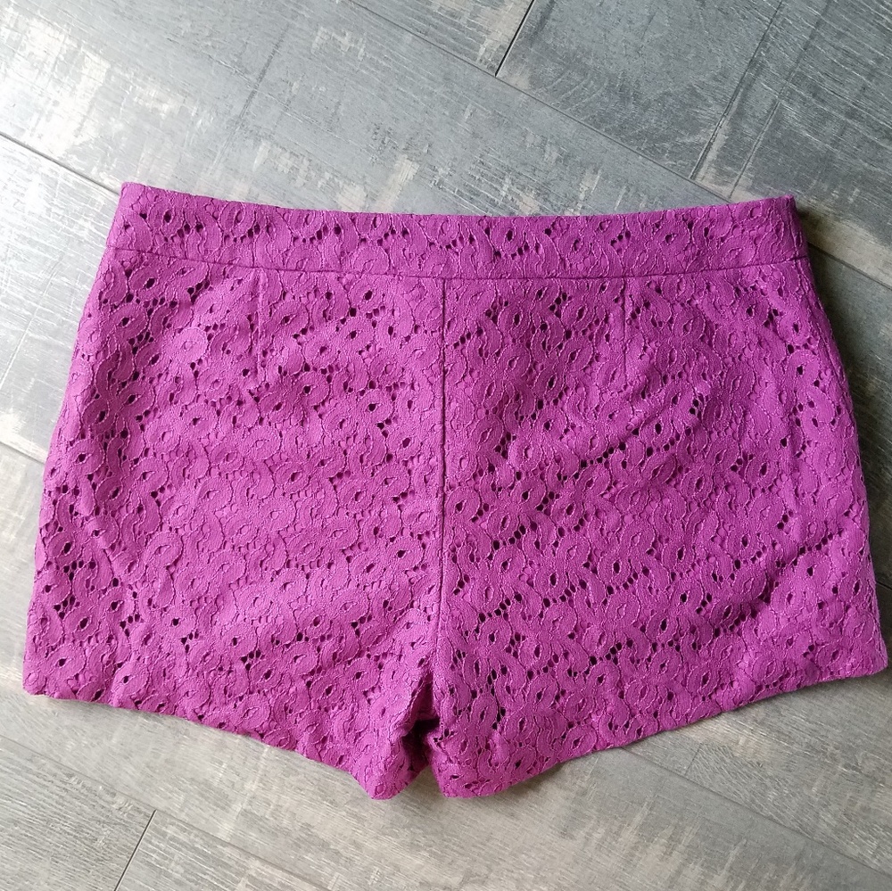 ☀️3/$25 Nicole Miller Purple Eyelet Lace Shorts E6 - Picture 2 of 8